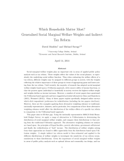 Generalised Social Marginal Welfare Weights and Indirect Tax