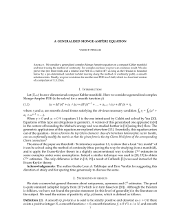 A GENERALISED MONGE-AMP`ERE EQUATION 1. Introduction Let