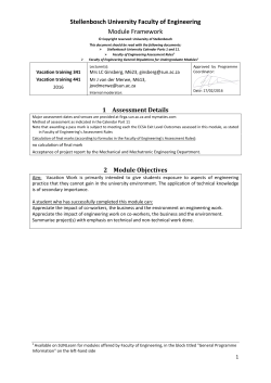 Stellenbosch University Faculty of Engineering Module Framework