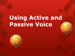 Active and Passive Voice