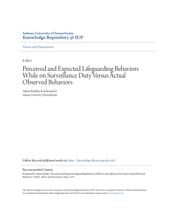 Perceived and Expected Lifeguarding Behaviors While on