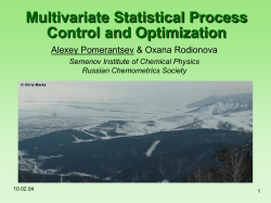 Multivariate Statistical Process Control and Optimization
