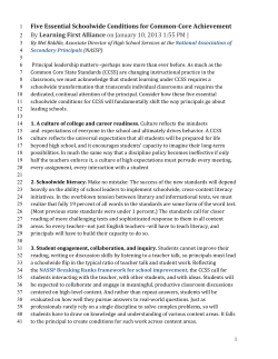 Five Essential Schoolwide Conditions for Common