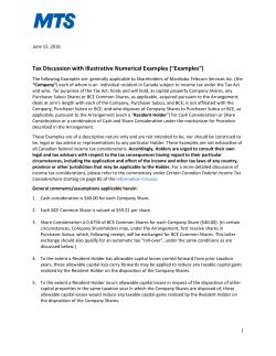 Tax Discussion with Illustrative Numerical Examples (&ldquo;Examples&rdquo;)