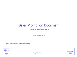 Sales Promotion Document A structural template