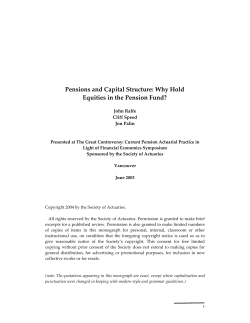 Pensions and Capital Structure