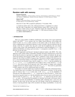 Random walk with memory - pracownicy.uksw.edu.pl
