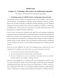 ERME book Chapter 11: Technology and resources in mathematics