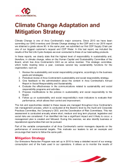 Climate Change Adaptation and Mitigation Strategy