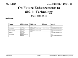On Future Enhancements to 802.11 Technology Date