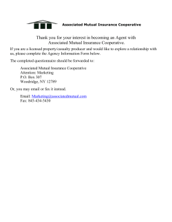 Agency Information Form - Associated Mutual Insurance Cooperative