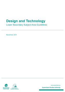Design and Technology Lower Secondary Subject Area