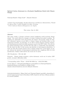 Optimal Carbon Abatement in a Stochastic Equilibrium Model with