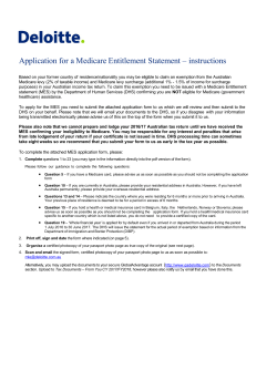 Application for a Medicare Entitlement Statement
