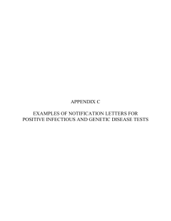 APPENDIX C EXAMPLES OF NOTIFICATION LETTERS FOR