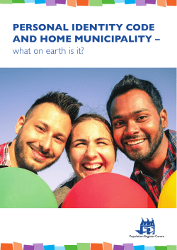 PERSONAL IDENTITY CODE AND HOME MUNICIPALITY &ndash; what