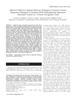 Selective deficit in spatial memory strategies contrast to intact