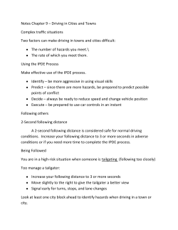 Notes Chapter 9 &ndash; Driving in Cities and Towns Complex traffic