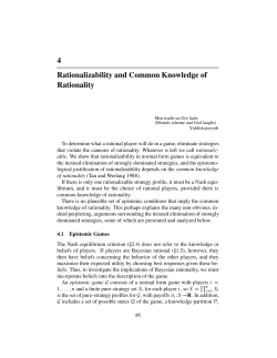Chapter 4: Rationalizability and Common Knowledge of Rationality