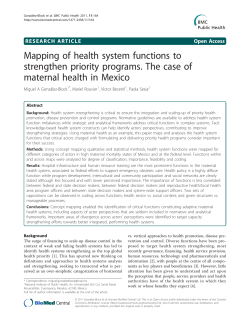 Mapping of health system functions to