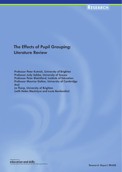 The Effects of Pupil Grouping: Literature Review