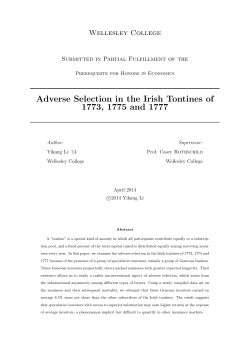 Adverse Selection in the Irish Tontines of 1773, 1775 and 1777