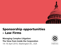 Sponsorship opportunities – Law Firms