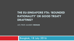 THE EU-SINGAPORE FTA: `BOUNDED RATIONALITY` OR GOOD