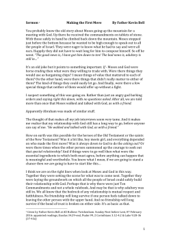 1 Sermon 1 Making the First Move By Father Kevin Bell You