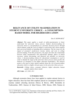 Relevance Of Utility Maximization In Student University Choice