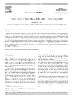 The two-ness of rural life and the ends of rural scholarship