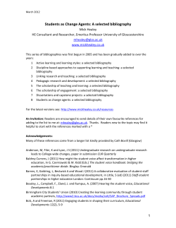 Some references on students as producers and as