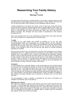 Family History - Sainsbury Veterans Association