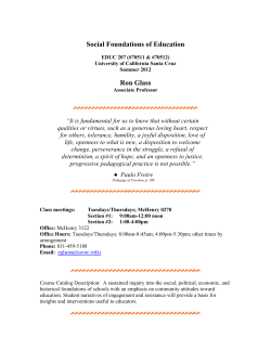 EDUC 207 Social Foundations of Education
