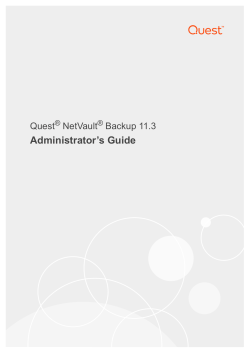 NetVault Backup - Quest Software