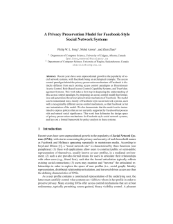 A Privacy Preservation Model for Facebook