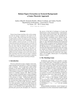 Robust Figure Extraction on Textured Background: a Game
