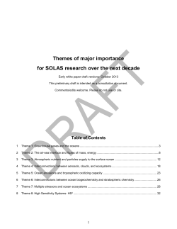 Themes of major importance for SOLAS research over the next decade