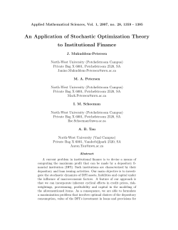 An Application of Stochastic Optimization Theory to Institutional
