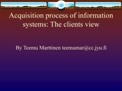 Acquiring process of information systems: The acquisitors view