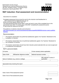 nqt induction assessment final assessment and
