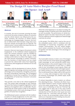 The Design Of Auto-Motive Burglar-Proof Based On