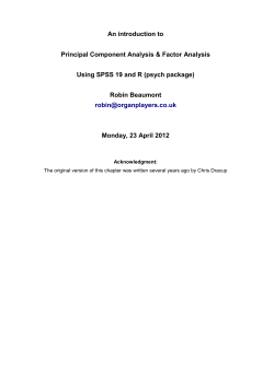 Principal Component Analysis Example