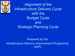 MTEF Budget cycle Infrastructure Delivery Cycle