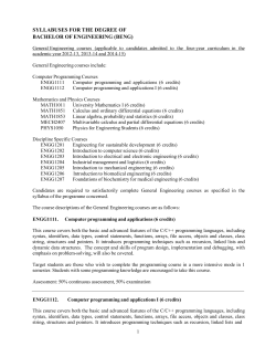 syllabuses for the degree of bachelor of engineering (beng)