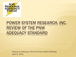 Summary - Northwest Power and Conservation Council (Council)