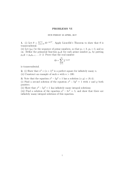 PROBLEMS VI 1. (i) Let &theta; = &sum; . Apply Liouville`s Theorem to show