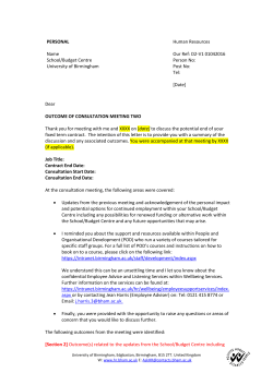 Outcome of Consultation Meeting Two Letter