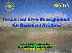 TEM Principles TEM Principles The objective of Threat and Error