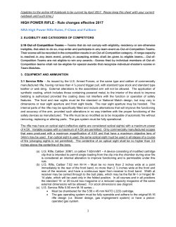 HIGH POWER RIFLE - Rule changes effective 2017